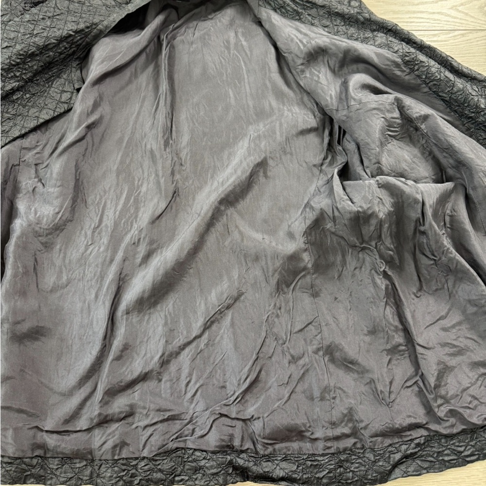 Eileen Fisher Black Textured Jacket Lagenlook Oversized Open Front - Picture 5 of 8